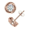 thumbnail image 2 of 1 Carat Rose Diamond Stud Earrings in 14K Rose Gold, 2 of 4