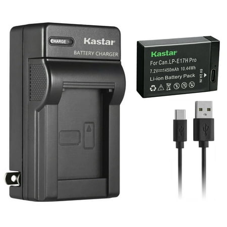 Image of Kastar 1-Pack LP-E17H Pro Battery W/ Type-C Cable and AC Wall Charger Replacement for Canon EOS R8 Mirrorless Camera EOS R50 Mirrorless Camera Saramonic VmicLink5 HiFi Wireless Microphone Systems