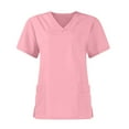 thumbnail image 3 of TQWQT Scrubs for Women Set Clearance Plus Size Scrub Sets Stretchy V Neck Scrub Pants and Tops Nursing Uniforms Medical Scrubs Tall Scrubs Sets Pink XXL, 3 of 6