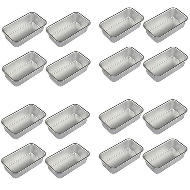 16 Piezas Molde de Pan Antiadherente Rectangular de Lata de Pan de Aleación de Aluminio Moldes
