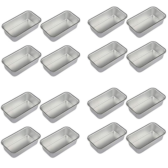 16 Piezas Molde de Pan Antiadherente Rectangular de Lata de Pan de Aleación de Aluminio Moldes