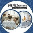 thumbnail image 6 of Exquisite Plastic Tablecloths White & Blue Botanical Floral Design 54x108 in 2 Count, 6 of 7