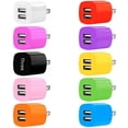 thumbnail image 1 of Cargador de teléfono móvil de 1 A con puerto dual, 2 USB, 5 V, 2 adaptadores de viaje USB, 1 of 4