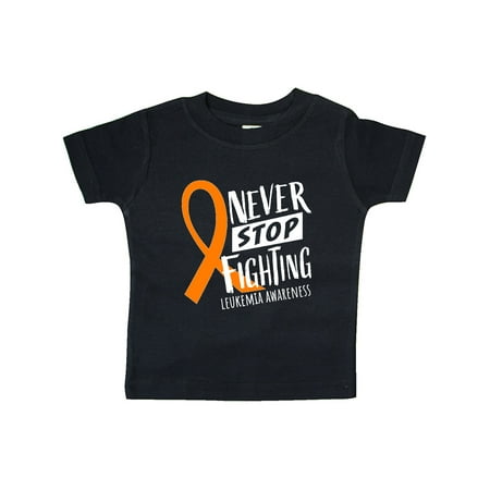 

Inktastic Never Stop Fighting Leukemia Awareness Orange Ribbon Gift Baby Boy or Baby Girl T-Shirt