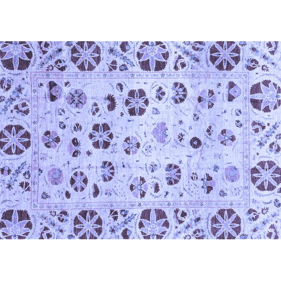 Ahgly Company Machine Washable Indoor Rectangle Abstract Blue Modern Area Rugs, 4' x 6'