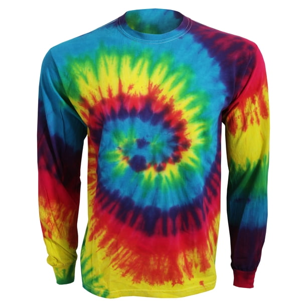Colortone- Camiseta de manga larga unisex teñida para adultos (Arcoiris)