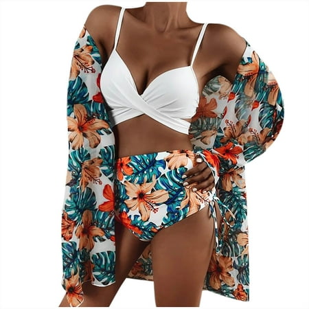 

BELLZELY Sports Bras for Women Clearance Women Fashion Printed Cute Bikini Push-Up Padded Swimwear Swimsuit Beachwear Set