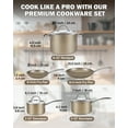 thumbnail image 2 of Cooks Standard Classic Nonstick Hard Anodized Cookware Set, Pots and Pans Kitchen Set Includes Saucepans, Stockpot, Frying Pans, Lids, Induction Compatible, 8-Piece, Bronze, 2 of 7
