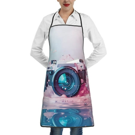 

Sikiie Vintage Camera Splash Art Aprons for Kitchen Cooking Aprons Chef Apron for Men Women Chef