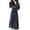 Gray, variant on Women's Hooded Robes Plush Bathrobes Solid Color Contrast Belt Hoody Soft Bathrobe Above Knee Pajamas Bathrobes with Pockets (Includes Belt)