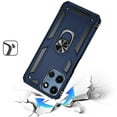thumbnail image 2 of For Motorola Moto G 5G 2025 Ring Magnetic Kickstand Hybrid Case Cover - Blue, 2 of 3