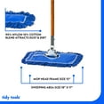 thumbnail image 2 of Tidy Tools Dust Mop for Floors, 12 Inch Cotton Head, Wood Mop Handle, Blue, 2 of 8