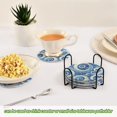 thumbnail image 6 of Blue Spiral Art Drink Coasters with Holder Absorbent Coaster for Coffee Table Room Decor 6 Pack, 6 of 7