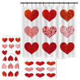 thumbnail image 1 of 3D Digital Valentine's Day Printing Shower Curtain Carpet Floor Mat Combination Bathroom Toilet Mat 4-piece Set absorb water, dust, and good anti-skid performance, 1 of 11