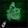 thumbnail image 1 of Luz nocturna LED de motocicleta, 16 colores, control remoto y toque inteligente, lámpara de noche con ilusión 3D regulable, 1 of 5