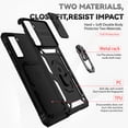 thumbnail image 3 of for Samsung Galaxy S21 FE Case, Soft TPU & Hard PC Anti-scratch Sliding Cover Full Protection Ring Stand Rotating Kickstand Holder Magnetic Shockproof Phone Case Cover for Galaxy S21 FE,Black, 3 of 8