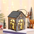 thumbnail image 3 of LED Christmas Village House Cabina Estatuilla paisaje ornamento Decoración de Muñeco de nieve-s Baoblaze Casa de miniaturas de madera, 3 of 7