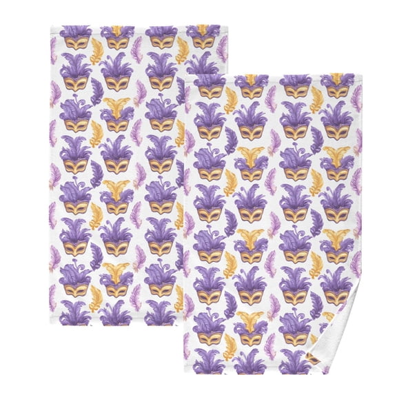 Ryvnso Mardi Gras-1 Cotton Hand Towels Sets Face Towel 2 PCs Bathroom Decorative