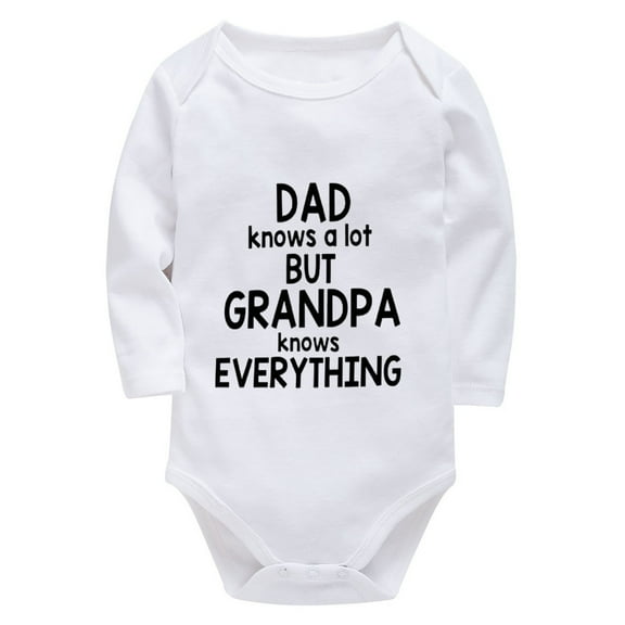 Dad Knows A Lot But Grandpa Knows Everything Infant Coming Home Outfit Girl Long Sleeve Coming Home Outfit for Baby Boy Summ