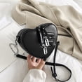 thumbnail image 2 of Moda sólido PU mujer bolso amor forma cadena bandolera bolso monedero (negro), 2 of 6