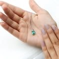 thumbnail image 6 of Rosec Jewels Lab Grown Emerald Pendant Necklace with Diamond (1.6 Carat Emerald Cut, AAAA Quality) - Ready to Gift with Jewelry Box, 10K White Gold, 6 of 8