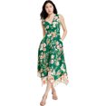thumbnail image 1 of Vince Camuto Womens Floral Midi Dress, green, 8, 1 of 1