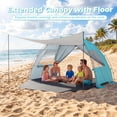 thumbnail image 2 of Gymax Beach Tent Sun Shelter w/ Canopy Pop-Up 3-4 Person Easy Setup Extended Floor Blue, 2 of 10