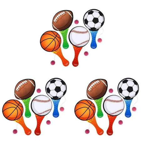 SPORTS PADDLE BALL - 9” Sports Themed Paddle Ball Game for Kids - Colorful Sports Ball Paddleball Games - Paddle Ball Set Perfect for Birthday Party, Giveaways, School Functions, and Carnival Prizes