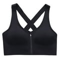 thumbnail image 4 of vigerkar Womens Zip Front Closure Sports Bra Zipper Wireless Seamless Comfort High Support Full Coverage, Running, Yoga, Gym (Black, L), 4 of 6