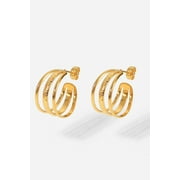 TRENDSI Three Is Better Than One C-Hoop Earrings