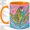Orange, variant on Neon Jumping Fish Accent Mug, 11oz Ceramic Coffee Cup for Fish Lovers