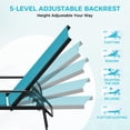 thumbnail image 5 of Chaises Longues d'Extérieur – Ensemble de 2 Ergonomiques Réglables – Chaise de Patio Inclinable à 5 Positions – Textilène Respirant, Cadre en Fer Résistant aux Intempéries – pour Jardin, Bord de Piscine, Balcon et Cour Arrière – Bleu Ciel, 5 of 5