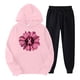 thumbnail image 1 of Puntoco Mujer Otoño E Invierno Día Del Cáncer De Mama Casual Manga Larga Con Capucha Estampado Sudadera Y Pantalones Traje Rosa S, 1 of 2