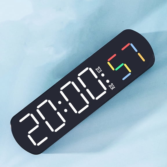 TITINICE Black ABS Digital Alarm Clock with LED Display, Dual Alarm Bedside Desk Clock for Bedroom Office Nightstand, 1 Set