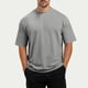 thumbnail image 5 of Manga Corta de Verano Tops de Color Sólido Casual Manga Corta Cuello Redondo Doblado Hendidura Superior, Camisa de Fibra de Poliéster para Hombres, Lavado de Manos, 5 of 8