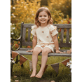 thumbnail image 6 of Toddler Girl Summer Outfits Cherry Print Crew Neck Short Sleeve Tops Elastic Waist Shorts 2Pcs Clothes Set, 6 of 9