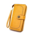 thumbnail image 1 of Women's RFID Blocking Leather Wallet, Multi-Card Case, Zipper Purse with Card Slots, Soft Leather Wristlet for Cards, Bills & Phones, Adjustable Double Button Closure, Fashionable & Secure, 1 of 1