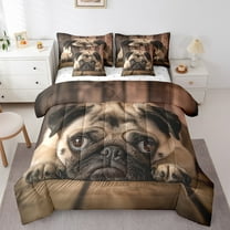 7 Piece 3D Dog Bed In A Bag Twin,Lovely Puppy Dog Comforter Set,Kawaii Pet Animal Bedding Set for Dog Lovers,Cute Dog Sheet Set with 1 Comforter and 2 Pillow Cases