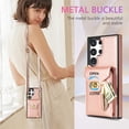 thumbnail image 4 of Decase Zipper Wallet Case for Samsung Galaxy Note 20 Ultra, Crossbody Luxury PU Leather Shockproof Adjustable & Detachable Shoulder Strap with Card Slot Phone Case Cover, rosegold, 4 of 8