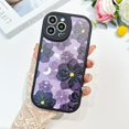 thumbnail image 3 of for iPhone 13 Pro Max Case, Cute Pattern Purple Floral, Screen Protector Camera Protection Lens Lanyard Shockproof Phone Case for Girls Women, 3 of 6