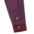 thumbnail image 5 of MODA NOVA Big & Tall Men's Printed Long Sleeves Button Down Dress Shirt Burgundy 2XLT, 5 of 5