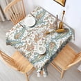 thumbnail image 2 of White Pioneer Flower and Paisley Pattern Square Tablecloth,Waterproof Square Table Cover,Wipeable Spillproof Washable Table Cover for Home Kitchen Party Decor 42"X42"(107x107cm), 2 of 6