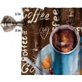 thumbnail image 5 of Coffee Valance Curtains Vintage Watercolor Illustration Hearts Mugs Words Doodles Window Treatments for Bedroom Kitchen Living Room Office 54x18inch, 5 of 5