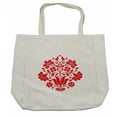 thumbnail image 1 of Hungary Shopping Bag, Kalocsa Pattern Boho with Carnation Cornflower and Birds Hearts Blooms Print, Eco-Friendly Reusable Bag for Groceries Beach and More, 15.5" X 14.5", Cream, by Ambesonne, 1 of 2