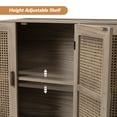 thumbnail image 2 of 43" Storage Sideboard Cabinet, Tina's Home 3 Rattan Doors Wooden Buffet Adjustable Shelves Bedroom, 2 of 8