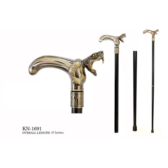 Snake Walking Cane. KN-1691-Sold By A Veteran