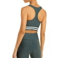 thumbnail image 2 of Aqua Women's Teal Athletic Striped Hem Sports Bra, Small, 2 of 2