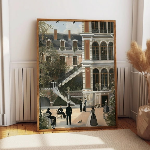 Victorian Mansion Print - Historical Estate Art Aristocratic Home Decor - 19Th Century Architecture Wall Art Wall Art, Modern Wall Decor, 8x12 UNFRAMED