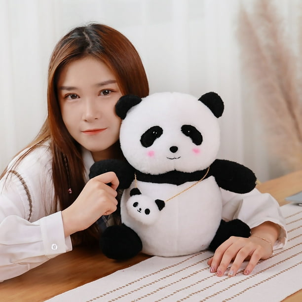 Poupée Panda Kawaii Animal en Peluche Noir et Blanc Jouet en