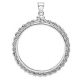 thumbnail image 3 of 925 Sterling Silver 39.4 x 3.1mm 1 oz. Silver Town Rope Coin Bezel Shaped Pendant, 3 of 5